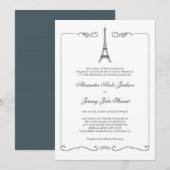 Eiffel Tower Elegant Wedding Invitation Kaart (Voorkant / Achterkant)