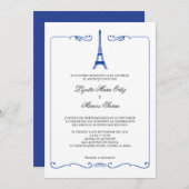 Eiffel Tower Elegant Wedding Invitation Kaart (Voorkant / Achterkant)