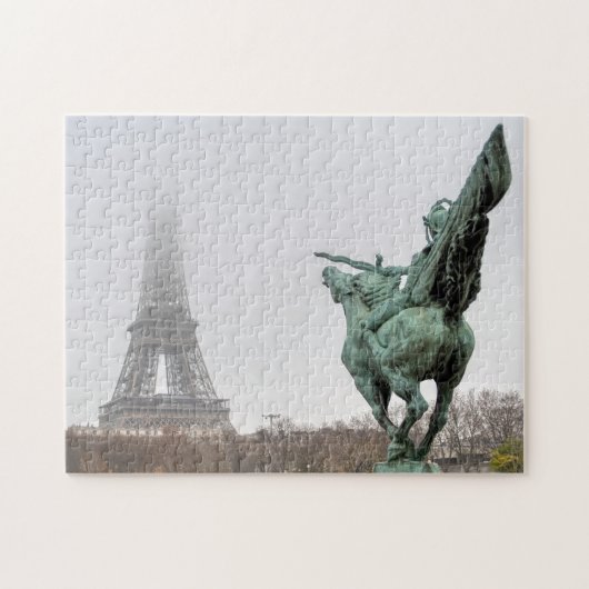 Eiffel Tower en Bir-hakeim beeld op een slechte da Legpuzzel (Horizontaal)