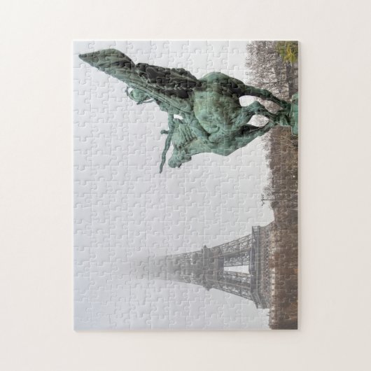 Eiffel Tower en Bir-hakeim beeld op een slechte da Legpuzzel (Verticaal)