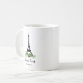 Eiffel Tower en Pine | Modern Joyeux Noel Koffiemok (Voorkant links)