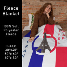 Eiffel Tower en vlag van Frankrijk Fleece Blanket