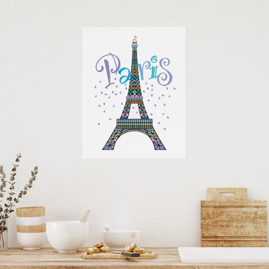 Eiffel Tower Fantasy poster (Keuken)