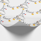 Eiffel Tower Flag van Frankrijk Joyeux Noel Cadeaupapier (Hoek)