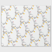 Eiffel Tower Flag van Frankrijk Joyeux Noel Cadeaupapier (Vlak)