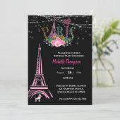 Eiffel Tower Floral Paris Kaart (Staand voorkant)