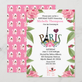 Eiffel Tower Floral Paris Kaart