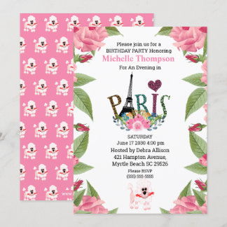 Eiffel Tower Floral Paris Kaart