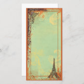 Eiffel Tower-fotokaart - Uitnodiging of menu (Voorkant / Achterkant)
