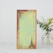 Eiffel Tower-fotokaart - Uitnodiging of menu (Staand voorkant)