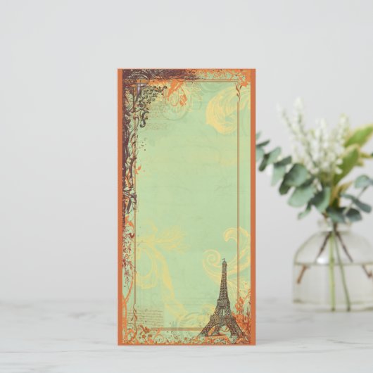 Eiffel Tower-fotokaart - Uitnodiging of menu (Staand voorkant)