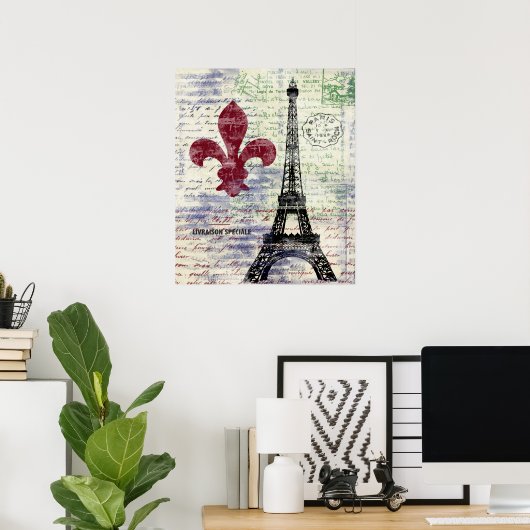 Eiffel Tower France  Art Poster (Thuiskantoor)