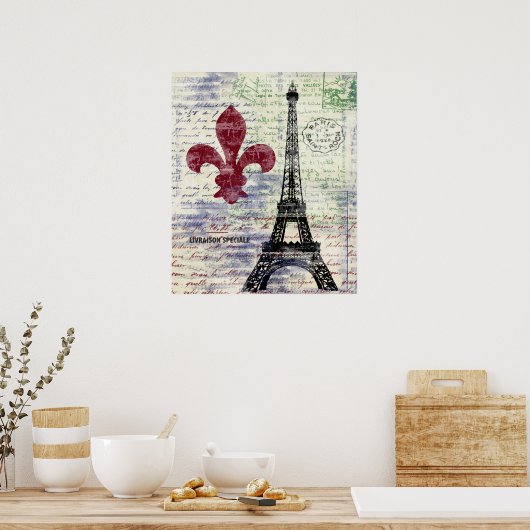 Eiffel Tower France  Art Poster (Keuken)
