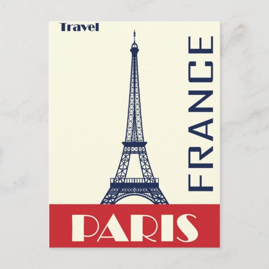 Eiffel Tower France Paris Vintage Travel Postcard Briefkaart (Voorkant)