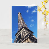 Eiffel Tower France Travel Photography Kaart (Gele Bloem)