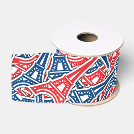 Eiffel Tower, Frankrijk Pattern Grosgrain Lint