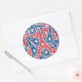 Eiffel Tower, Frankrijk Pattern Ronde Sticker (Envelop)
