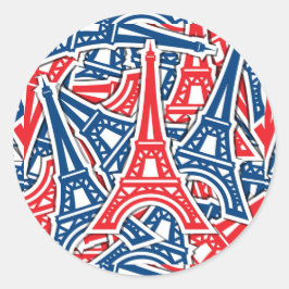 Eiffel Tower, Frankrijk Pattern Ronde Sticker