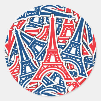 Eiffel Tower, Frankrijk Pattern Ronde Sticker
