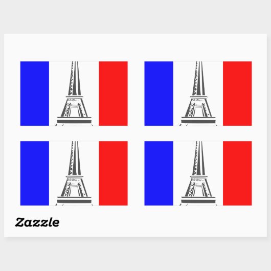 Eiffel Tower Frankrijk Rechthoekige Sticker (Vel)