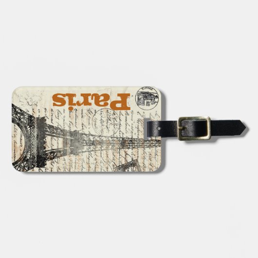 Eiffel Tower Frans Bagagelabel (Voorkant horizontaal)