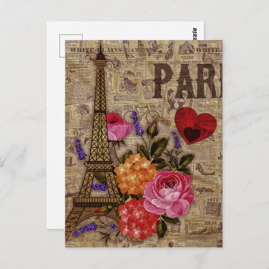 Eiffel Tower  Frans Briefkaart (Voorkant / Achterkant)