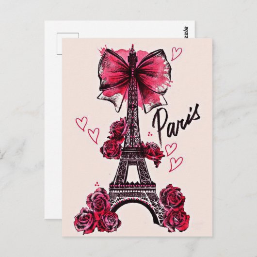 Eiffel Tower  Frans Briefkaart (Voorkant / Achterkant)