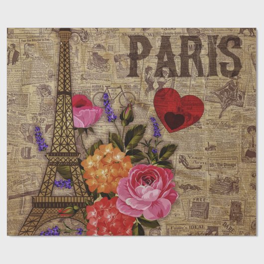 Eiffel Tower Frans Cadeaupapier (Vlak)