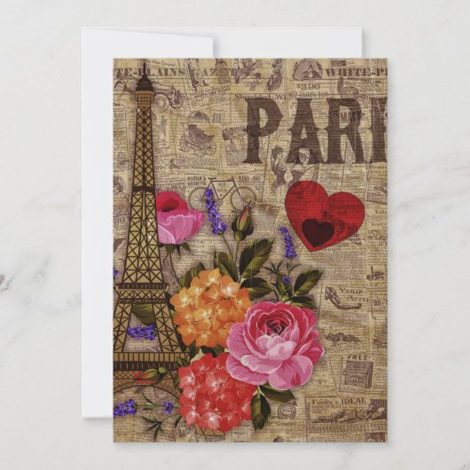 Eiffel Tower Frans Feestdagenkaart (Voorkant)