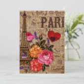 Eiffel Tower Frans Feestdagenkaart (Staand voorkant)