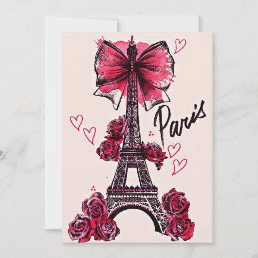 Eiffel Tower Frans Feestdagenkaart (Voorkant)