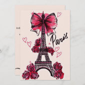 Eiffel Tower Frans Feestdagenkaart (Voorkant / Achterkant)
