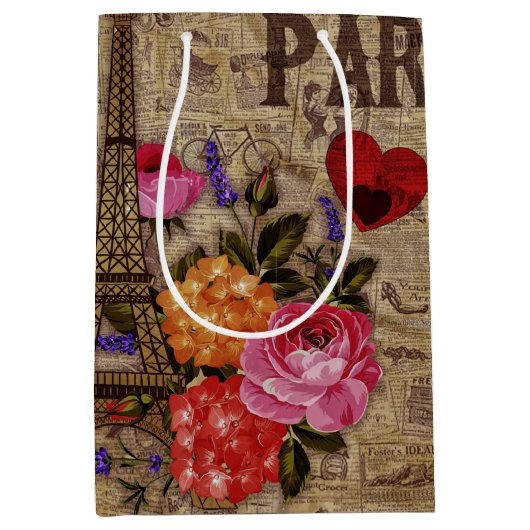 Eiffel Tower  Frans Medium Cadeauzakje (Voorkant)