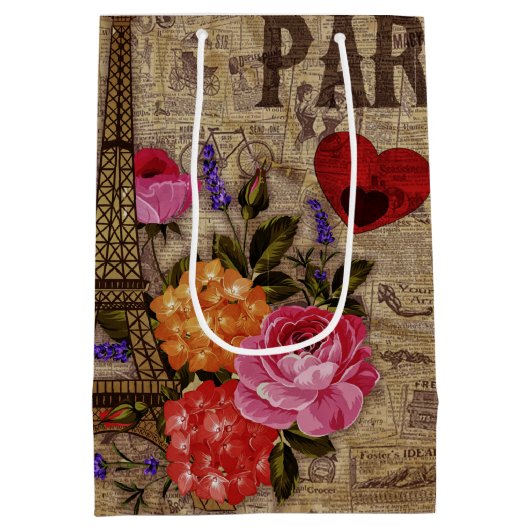 Eiffel Tower  Frans Medium Cadeauzakje (Achterkant)