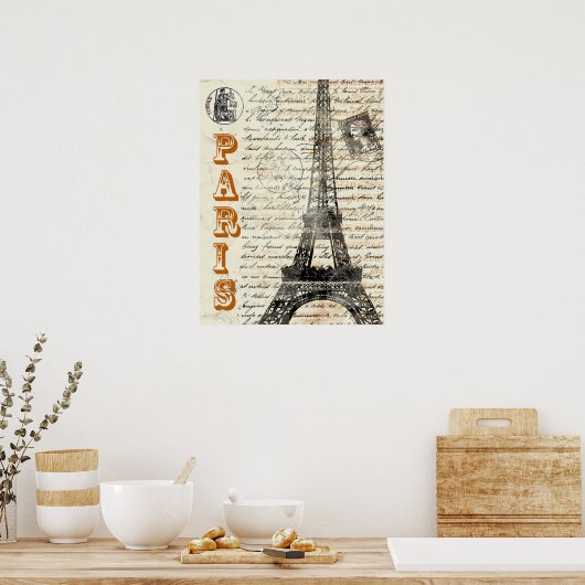Eiffel Tower Frans Poster (Keuken)
