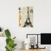 Eiffel Tower Frans Poster (Thuiskantoor)