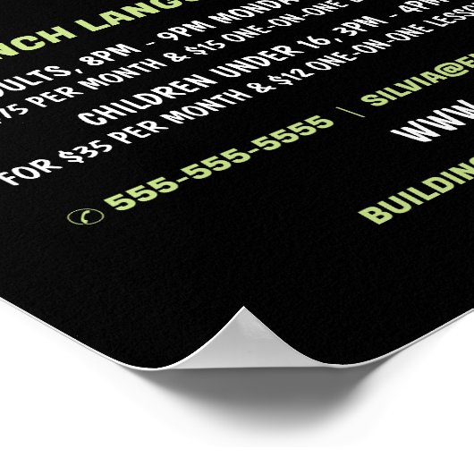 Eiffel Tower, Franse taalcursus Adverteren Poster (Hoek)