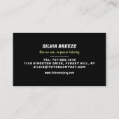 Eiffel Tower, Franse taaltrouwerij, leraar Visitekaartje (Achterkant)