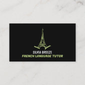 Eiffel Tower, Franse taaltrouwerij, leraar Visitekaartje (Voorkant)