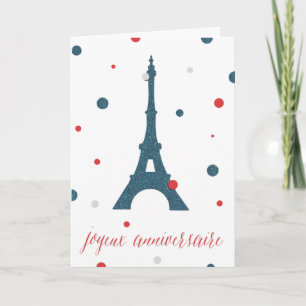 Eiffel Tower French Birthday Kaart