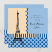 Eiffel Tower French Bridal Shower Kaart (Voorkant / Achterkant)