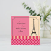 Eiffel Tower French Bridal Shower Kaart (Staand voorkant)