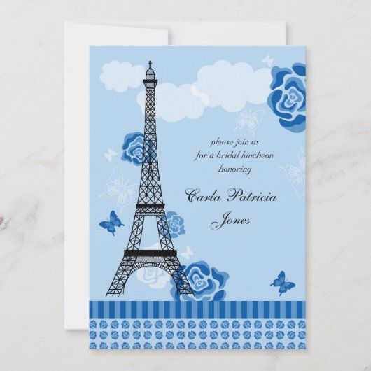 Eiffel Tower French Bridal Shower Kaart (Voorkant)