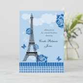 Eiffel Tower French Bridal Shower Kaart (Staand voorkant)