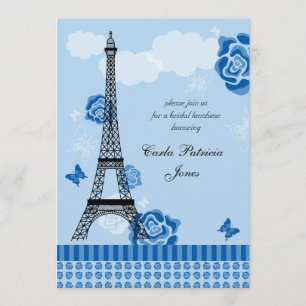 Eiffel Tower French Bridal Shower Kaart