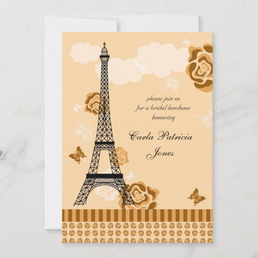 Eiffel Tower French Bridal Shower Kaart (Voorkant)