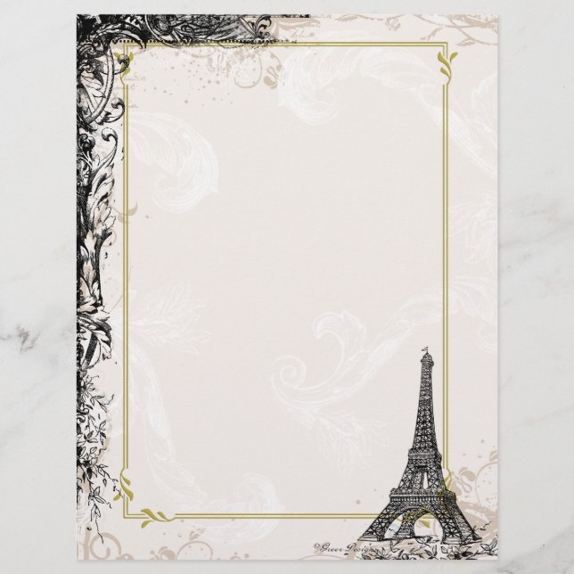 Eiffel Tower French Style Letterhead (Voorkant)