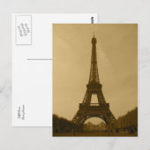 Eiffel Tower front uitzicht sepia Briefkaart (Voorkant / Achterkant)