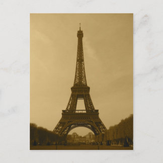 Eiffel Tower front uitzicht sepia Briefkaart