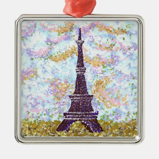 Eiffel Tower geïnspireerd pointillisme ornament vi (Voorkant)